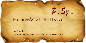 Petneházi Szilvia névjegykártya