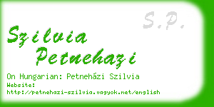 szilvia petnehazi business card